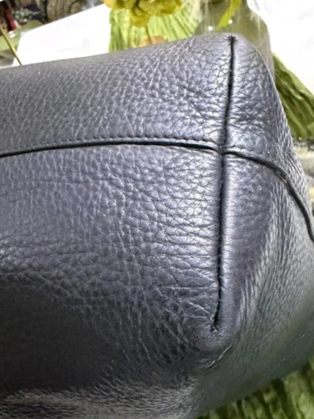 Prada Black Pebbled Leather Large Tote Bag Gold Hardware Shoulder Strap - Picture 13 of 13